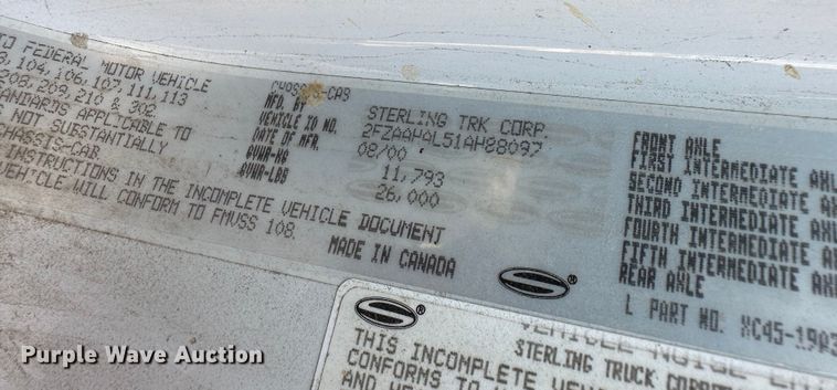 image for item MQ9372 2001 Sterling M6500 Acterra  dump truck