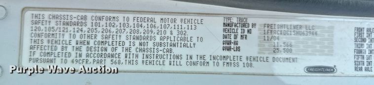 image for item NL9044 2005 Freightliner M106  flatbed truck