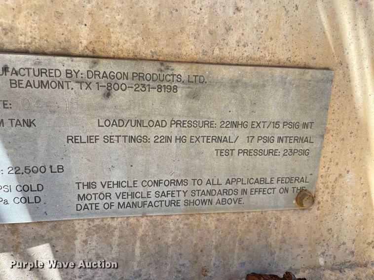 image for item NT9517 2015 Dragon  vacuum trailer