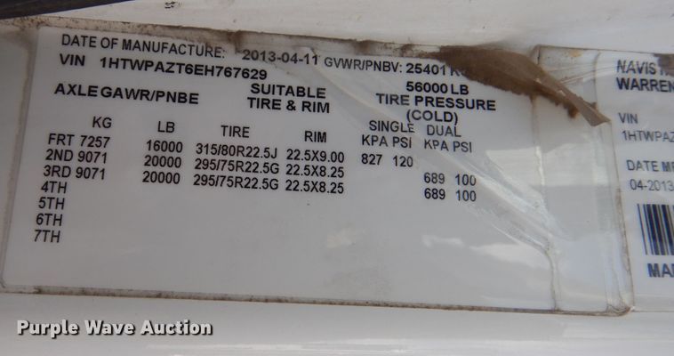 image for item DN8681 2014 International WorkStar 7500 dump truck