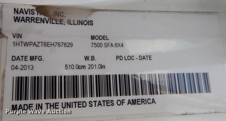 image for item DN8681 2014 International WorkStar 7500 dump truck