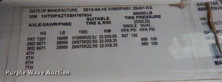 image for item DN8682 2014 International WorkStar 7500 dump truck