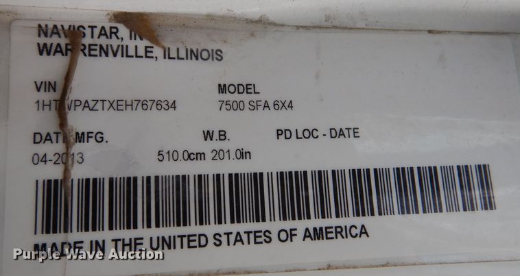 image for item DN8682 2014 International WorkStar 7500 dump truck