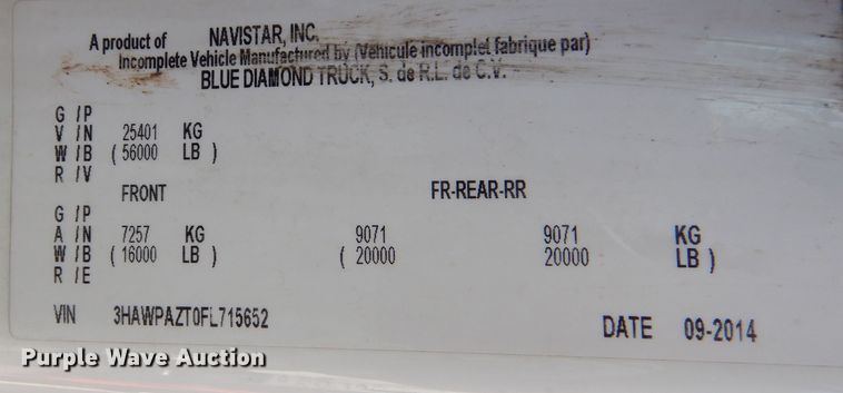 image for item DN8683 2015 International WorkStar 7500 dump truck