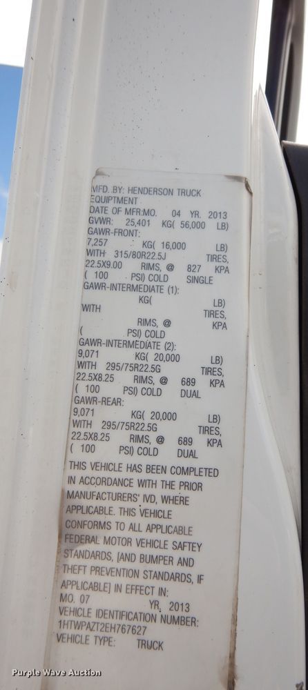 image for item DN8684 2014 International WorkStar 7500 dump truck