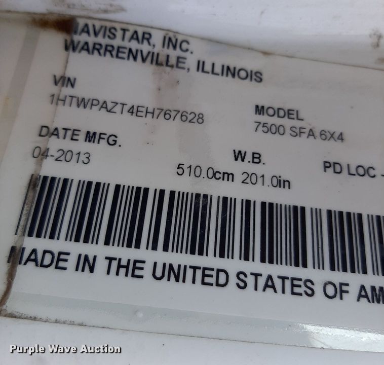 image for item DO3120 2014 International WorkStar 7500  dump truck