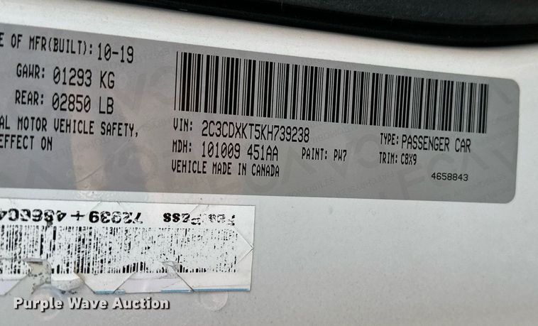 image for item NF9032 2019 Dodge  Charger Police