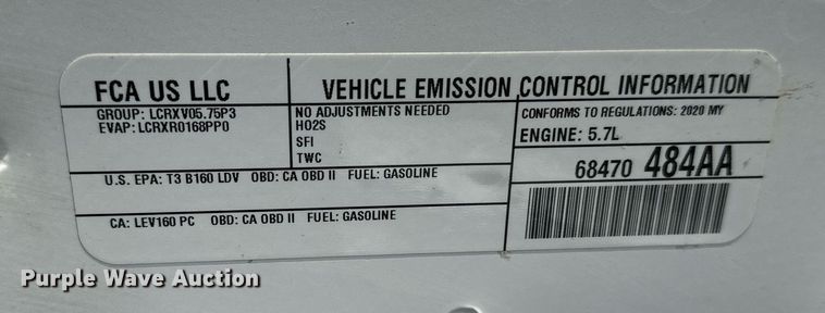 image for item NF9033 2020 Dodge Charger Police