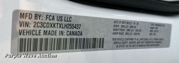 image for item NF9033 2020 Dodge Charger Police