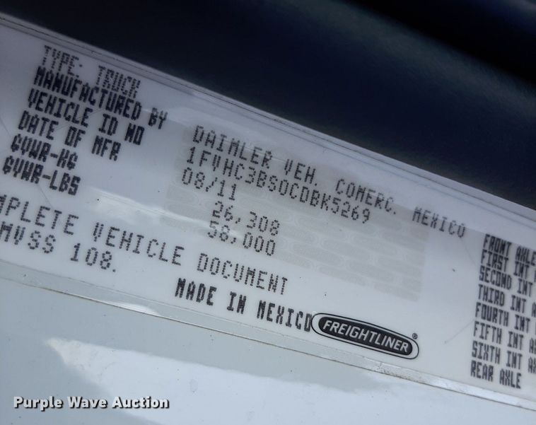 image for item NF9038 2012 Freightliner Business Classic M2  dump truck