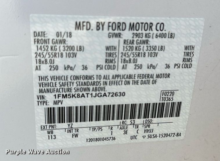 image for item NF9042 2018 Ford Explorer Police Interceptor  SUV