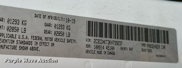 image for item NF9047 2019 Dodge Charger Police