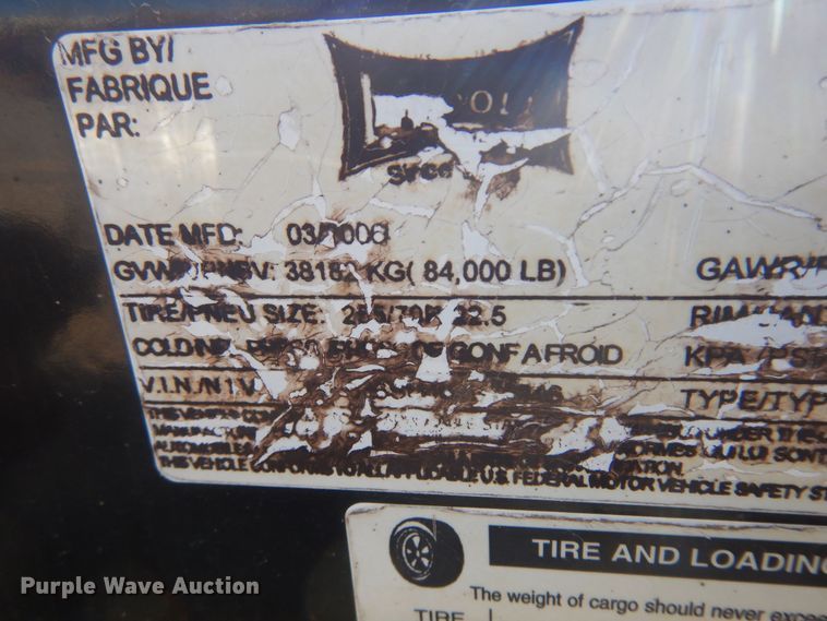 image for item NF9053 2006 Landoll  lowboy equipment trailer