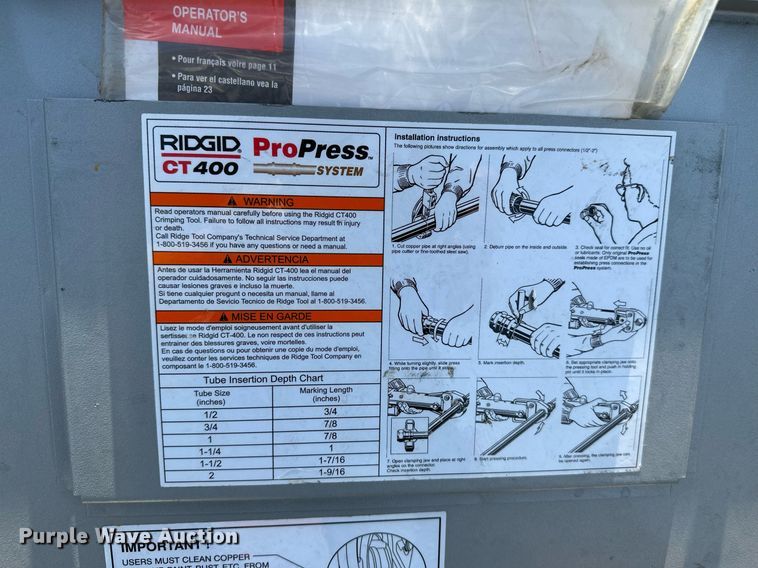 image for item NF9129 Ridgid CT400 Pro Press  crimper