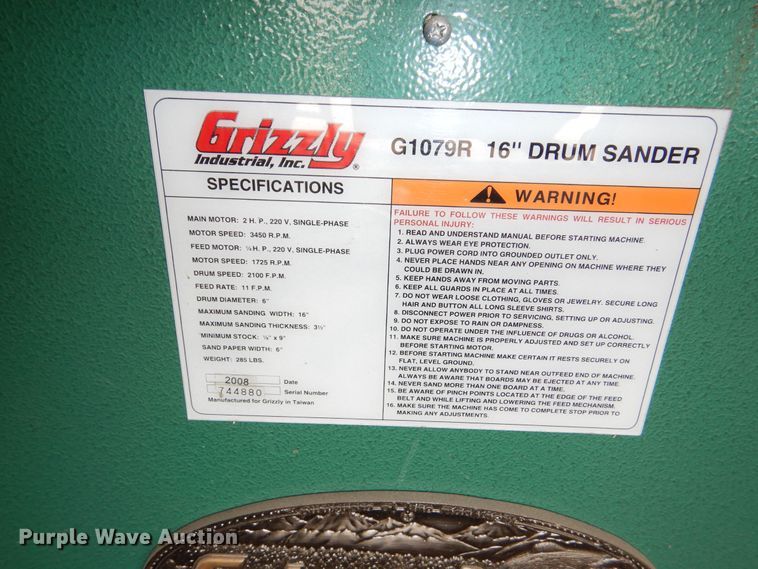 image for item NU9278 2008 Grizzly G1079R 16