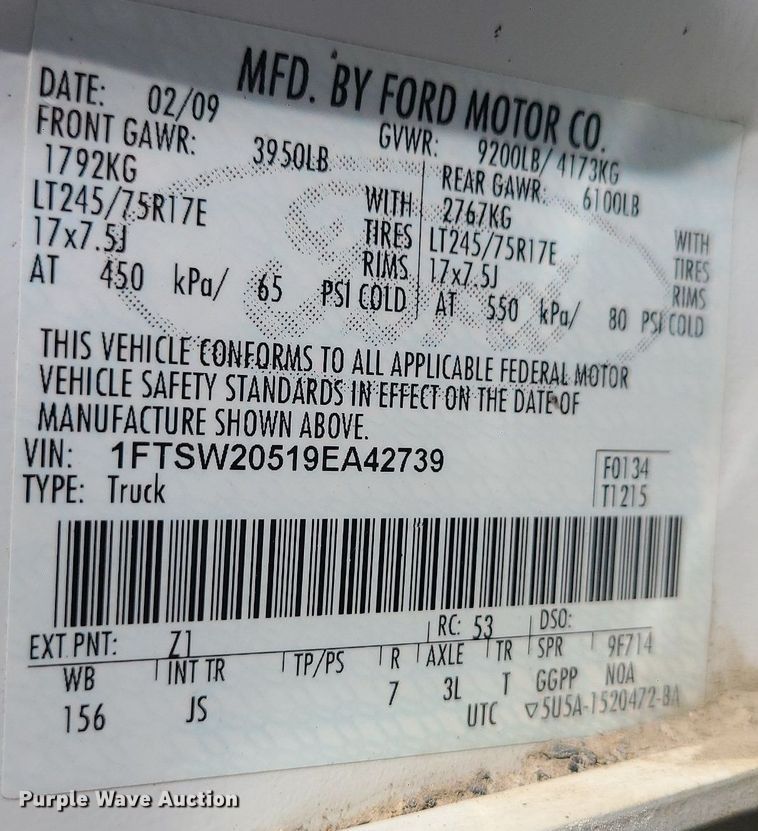 image for item DK4072 2009 Ford F250  Super Duty XL  Crew Cab pickup truck