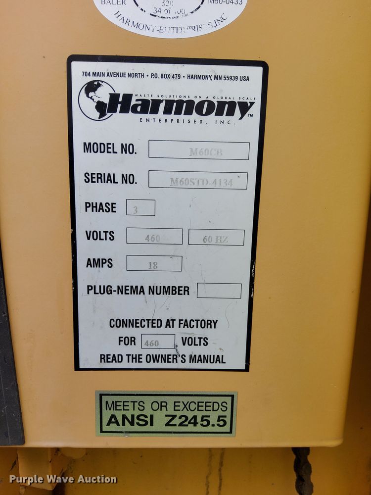 image for item DN4118 Harmony M60CB  Hydraulic cardboard baler