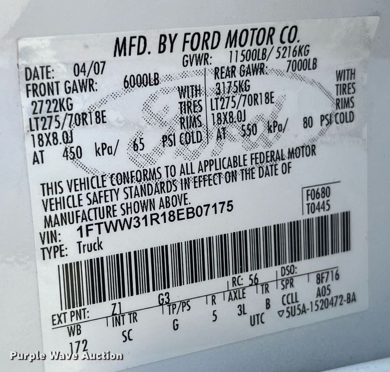 image for item DP2060 2008 Ford F350 Super Duty Lariat King Ranch  Crew Cab pickup truck