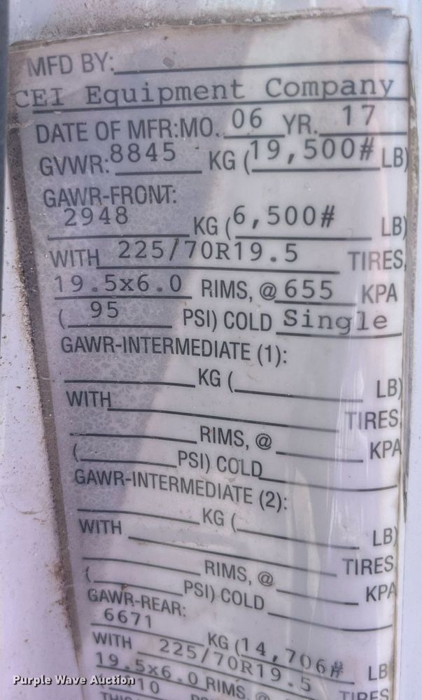 image for item DP2061 2017 Ford F550 Super Duty XL  truck cab and chassis