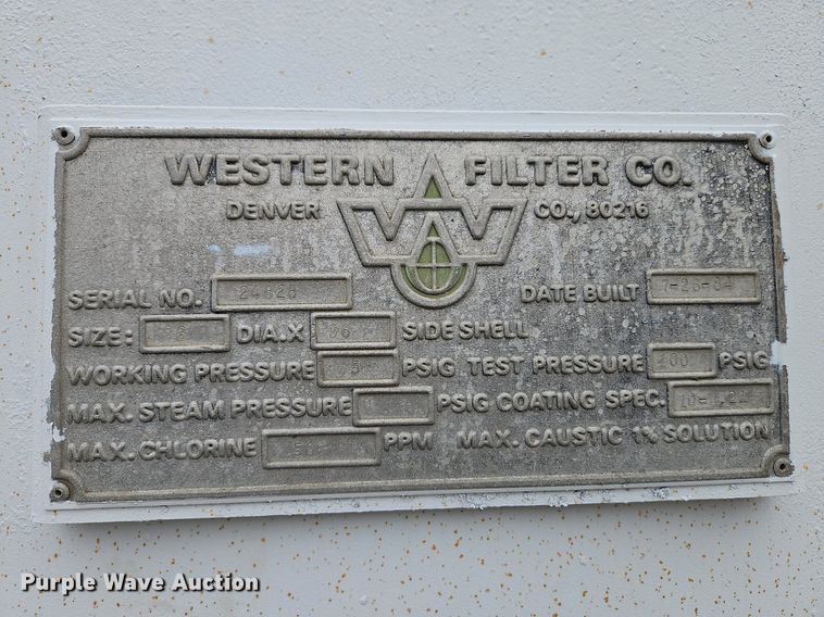 image for item DP2419 1984 Western Filter Co.  pressure tank