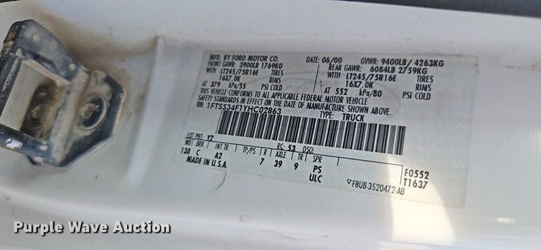 image for item DP2433 2000 Ford E350 Super Duty  van