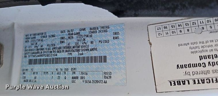 image for item DP2435 2007 Ford E250 Super Duty  van