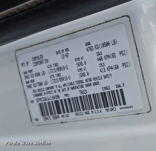 image for item DP2436 1998 Dodge Ram 3500  Quad Cab pickup truck