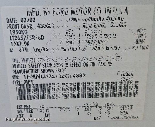 image for item DP2437 2002 Ford Excursion  SUV