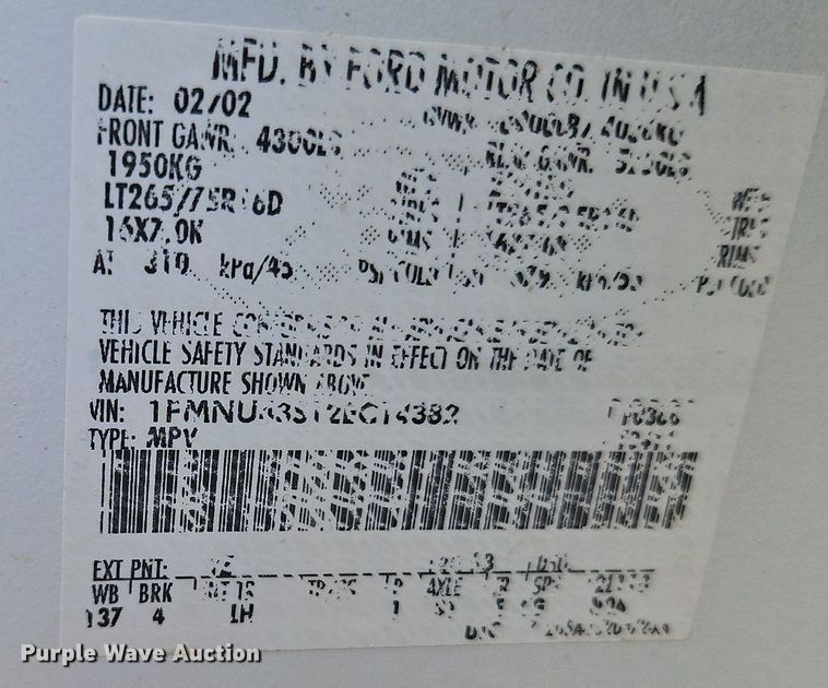 image for item DP2437 2002 Ford Excursion  SUV