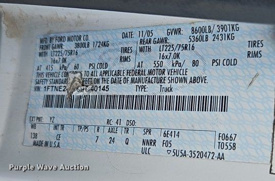 image for item DP2438 2006 Ford E250  van