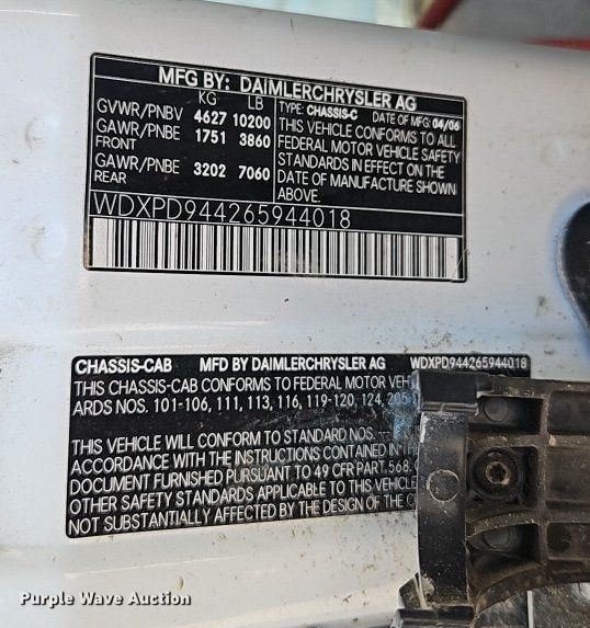 image for item DP2440 2006 Dodge Sprinter 3500  flatbed van