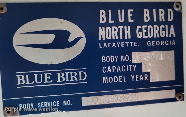 image for item DP5255 2001 Blue Bird All American  school bus