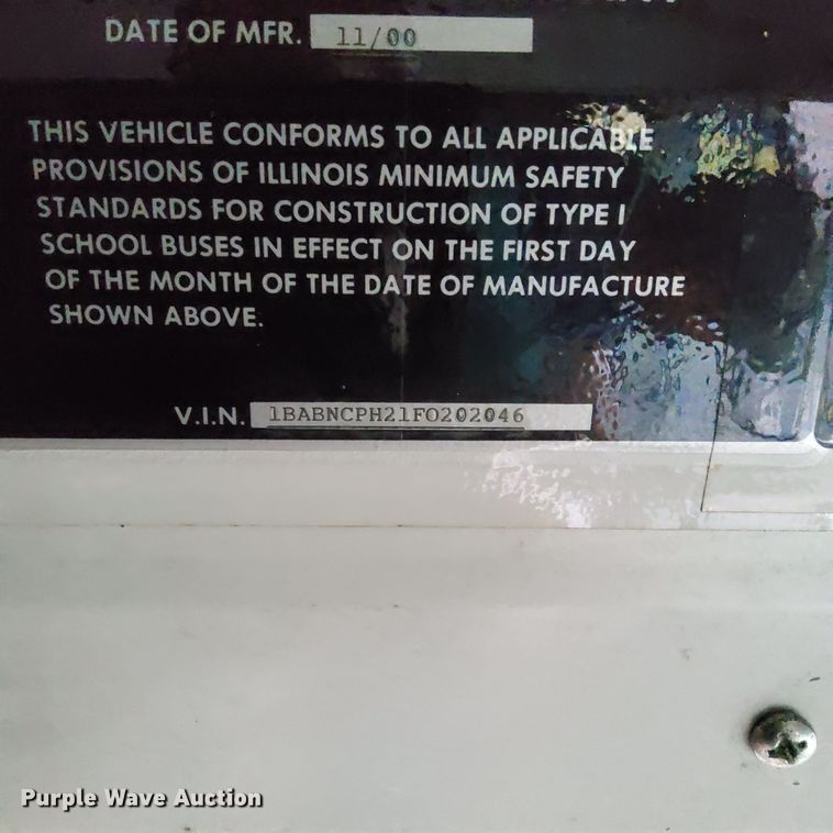 image for item DP5255 2001 Blue Bird All American  school bus