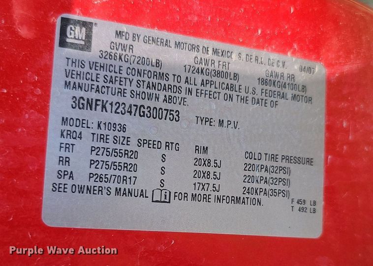 image for item DQ0313 2007 Chevrolet Avalanche LTZ  Crew Cab pickup truck