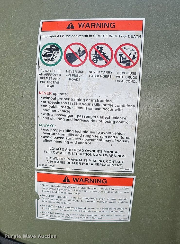 image for item DQ0331 2002 Polaris 500 H.O. Sportsman  ATV