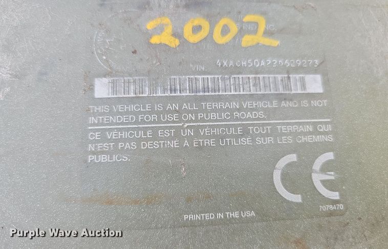 image for item DQ0331 2002 Polaris 500 H.O. Sportsman  ATV