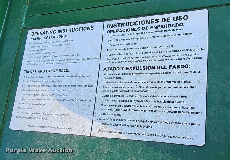 image for item DQ1092 2006 Intertek V630CC  cardboard baler