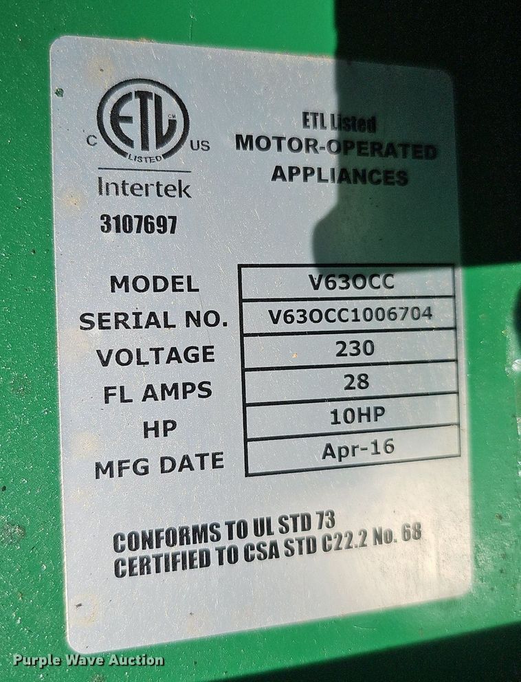 image for item DQ1092 2006 Intertek V630CC  cardboard baler