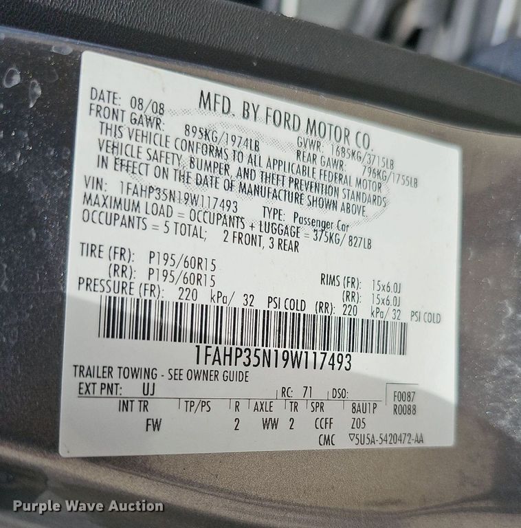 image for item DQ1094 2009  Ford Focus SE