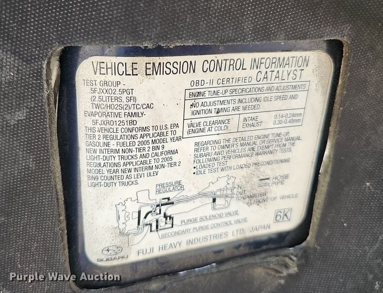 image for item DQ1102 2005 Subaru Baja  SUV