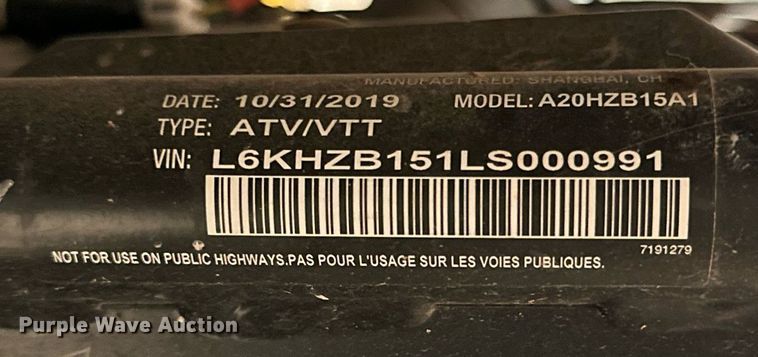 image for item DQ1425 2020 Polaris Ranger 150  utility vehicle