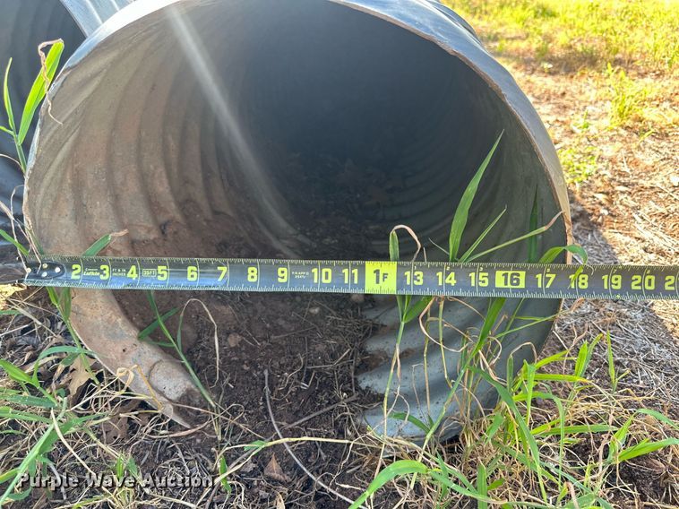 image for item DQ1435 (2) 20' 3" L x 18" diameter galvanized culverts