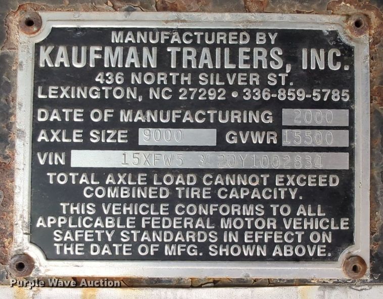 image for item DR7001 2000 Kaufman  car carrier