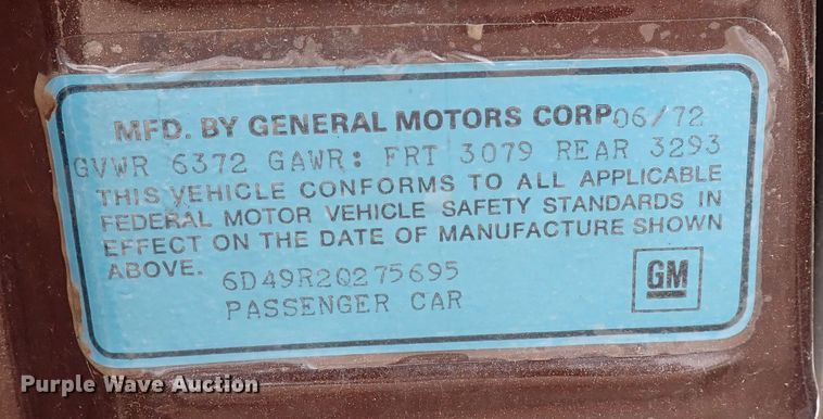 image for item DS7177 1972 Cadillac DeVille