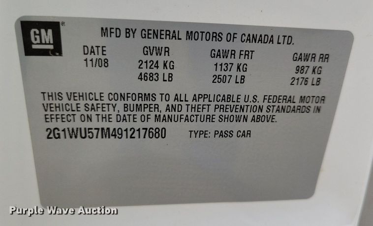 image for item JO9247 2009 Chevrolet Impala LTZ