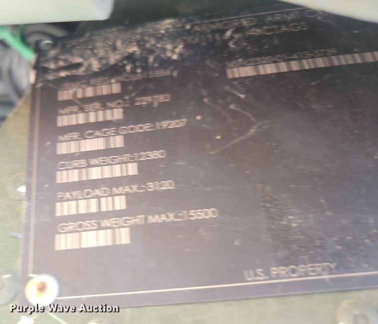 image for item JW9696 2008 Am General HMMWV M1114 Humvee  SUV