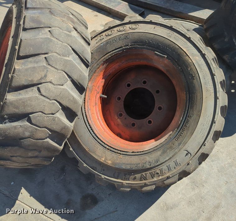 image for item KB9377 (4) 10-15.5NHS skid steer tires and wheels