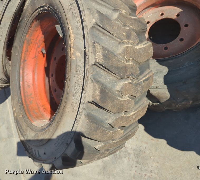 image for item KB9377 (4) 10-15.5NHS skid steer tires and wheels