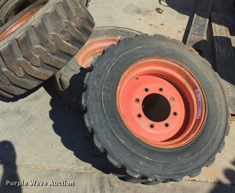 image for item KB9377 (4) 10-15.5NHS skid steer tires and wheels