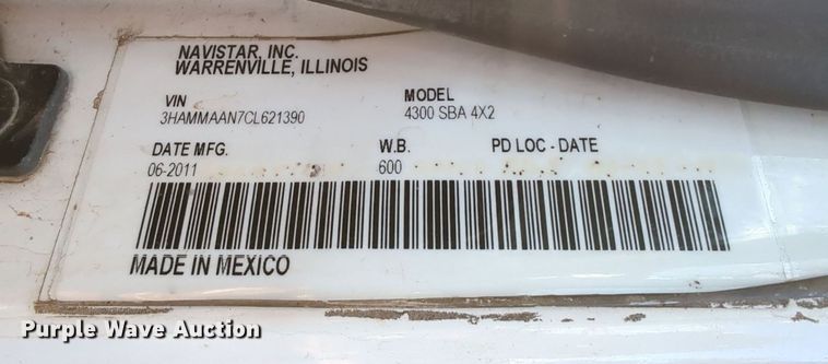 image for item KB9391 2012 International 4300  vacuum truck